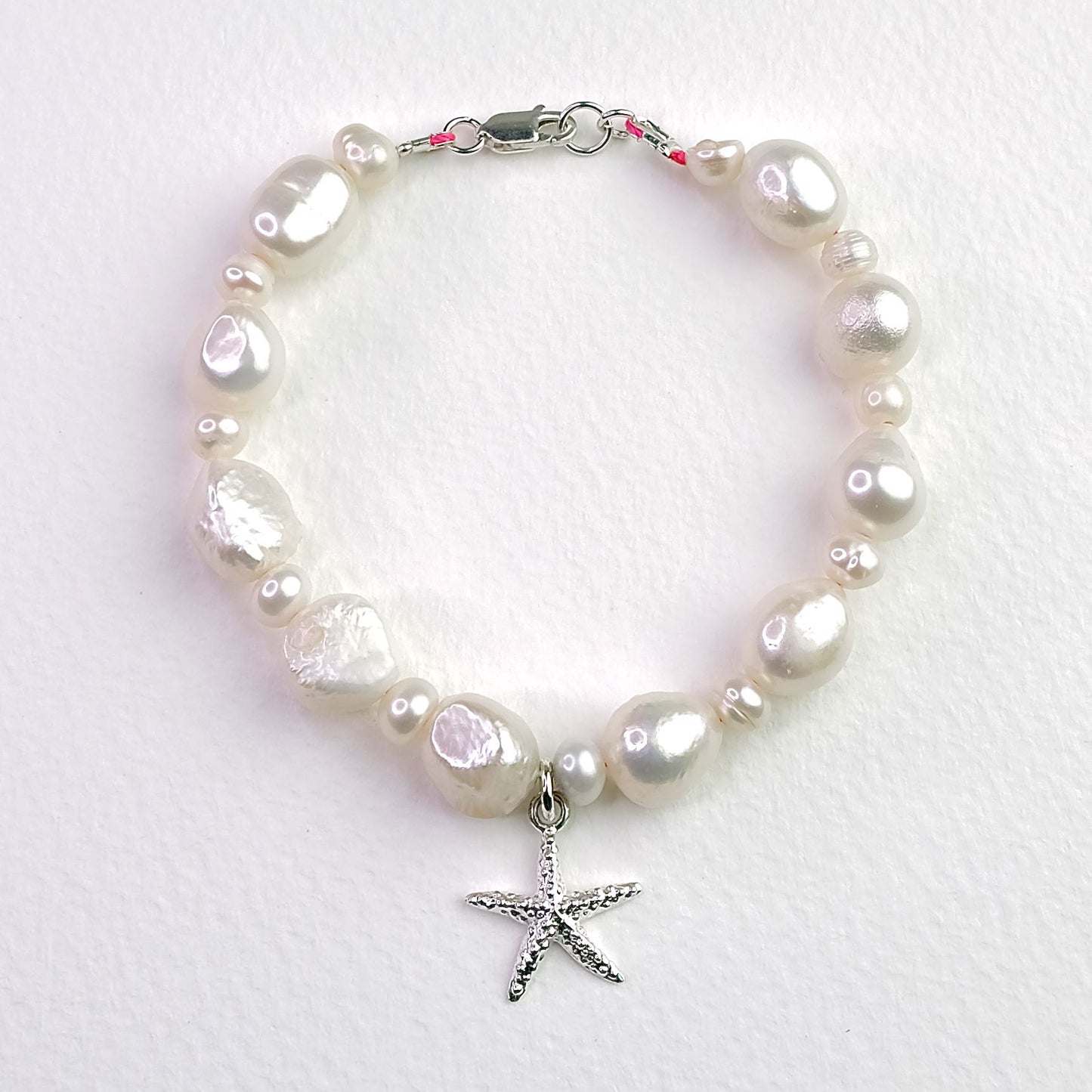 Pearl Bracelet with Starfish Charm