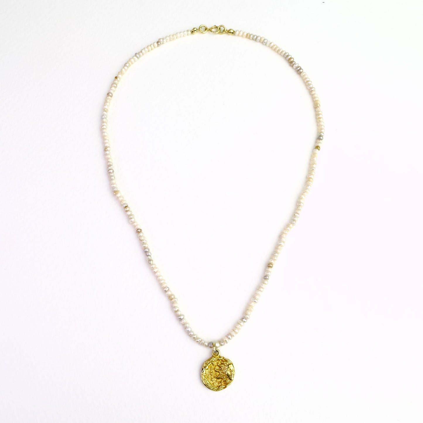 Pearl Necklace with Gold Pendant